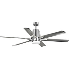 Arlo Collection 60" Indoor/Outdoor Six-Blade Brushed Nickel Ceiling Fan - Damp Location Listed