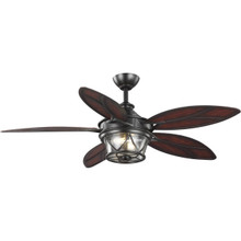 Alfresco Collection 54" Indoor/Outdoor Five-Blade Architectural Bronze Ceiling Fan - Damp Location Listed