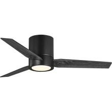 Braden Collection 44" 3-Blade Matte Black LED Mid-Century Modern Indoor Hugger Ceiling Fan - Dry Location Listed
