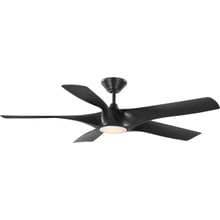 Vernal Collection 60" Five-Blade Matte Black LED Wifi Transitional Indoor/Outdoor Smart DC Ceiling Fan - Damp Location Listed