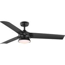 Edwidge Collection 3-Blade Black 52-Inch DC Motor LED Contemporary Ceiling Fan - Damp Location Listed