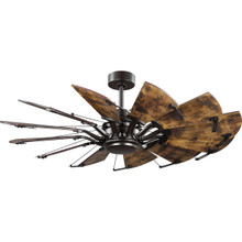 Springer Collection 52-Inch 12-Blade Architectural Bronze DC Motor Farmhouse Windmill Ceiling Fan - Dry Location Listed