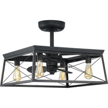 Briarwood Collection 22-Inch 3-Blade Matte Black AC Motor Farmhouse Ceiling Fan - Damp Location Listed
