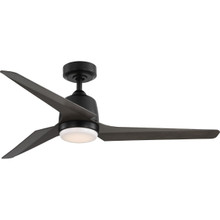 Upshur Collection 52 in. Matte Black Transitional Ceiling Fan with LED Light Kit - Damp Location Listed