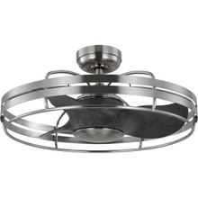 Bastrop Collection 26 in. Three-Blade Brushed Nickel Transitional Ceiling Fan with 3 Speed Remote Control - Damp Location Listed