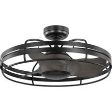 Bastrop Collection 26 in. Three-Blade Matte Black Transitional Ceiling Fan with 3 Speed Remote Control - Damp Location Listed