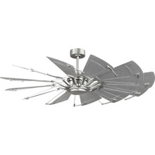 Springer II Collection 60-in Twelve-Blade Antique Nickel Modern Farmhouse Windmill Ceiling Fan - Damp Location Listed