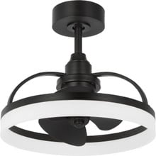 Shear Collection Oscillating Three-Blade Matte black Ceiling Fan with Matte Black Blades - Damp Location Listed