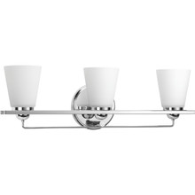 Flight Collection Three-Light Polished Chrome Etched Glass Coastal Bath Vanity Light - Damp Location Listed