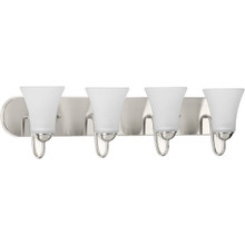 Classic Collection Four-Light Brushed Nickel Etched Glass Traditional Bath Vanity Light - Damp Location Listed
