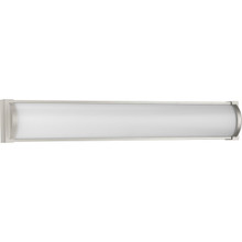 Barril Collection 32 in. Brushed Nickel Large Modern Integrated LED Linear Vanity Light - Damp Location Listed