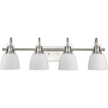 Preston Collection Four-Light Brushed Nickel Coastal Bath and Vanity Light - Damp Location Listed