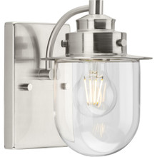 Northlake Collection One-Light Brushed Nickel Clear Glass Transitional Bath Light