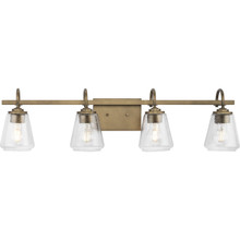 Martenne Collection Four-Light Aged Bronze Modern Farmhouse Vanity Light - Damp Location Listed