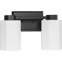 Estrada Collection Two-Light Matte Black Contemporary Bath & Vanity Light - Damp Location Listed