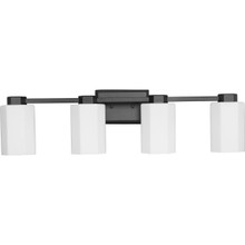 Estrada Collection Four-Light Matte Black Contemporary Bath & Vanity Light - Damp Location Listed