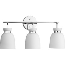 Lexie Collection Three-Light Polished Chrome Contemporary Vanity Light - Damp Location Listed