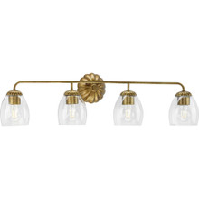 Quillan Collection Four-Light Soft Gold Transitional Bath & Vanity Light - Damp Location Listed
