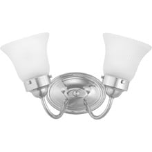 Fluted Glass Collection Two-Light Bath & Vanity - Damp Location Listed