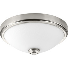 One-Light 15" LED Linen Glass Flush Mount - Damp Location Listed