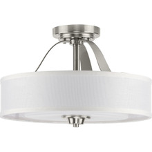 Kene Collection Brushed Nickel Two-Light Semi-Flush Convertible - Dry Location Listed