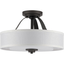 Kene Collection Graphite Two-Light Semi-Flush Convertible - Dry Location Listed