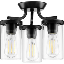 Lassiter Collection Black Three-Light Semi-Flush Mount - Dry Location Listed