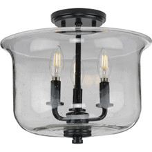 Winslett Collection Black Three-Light Semi-Flush Convertible - Dry Location Listed