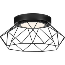 Geodesic LED Matte Black Modern Flush Mount Light - Damp Location Listed