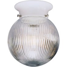 One-Light Glass Globe 6-3/8" Close-to-Ceiling - Damp Location Listed