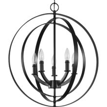Equinox Collection Black Five-Light Sphere Pendant - Dry Location Listed