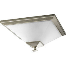 Clifton Heights Collection Brushed Nickel Two-Light 15" Flush Mount - Damp Location Listed