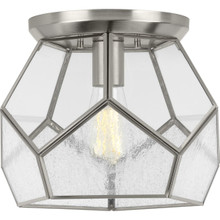 Cinq Collection Brushed Nickel One-Light 12" Flush Mount - Damp Location Listed