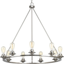 Debut Collection Nine-Light Brushed Nickel Farmhouse Chandelier Light - Dry Location Listed