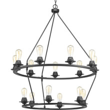 Debut Collection Fifteen-Light Graphite Farmhouse Chandelier Light - Dry Location Listed