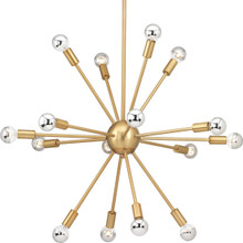Ion Collection Sixteen-Light Brushed Bronze Mid-Century Modern Chandelier Light - Dry Location Listed