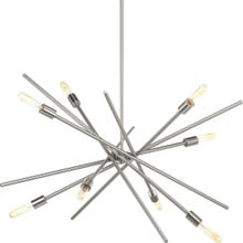 Astra Collection Eight-Light Brushed Nickel Mid-Century Modern Chandelier Light - Dry Location Listed