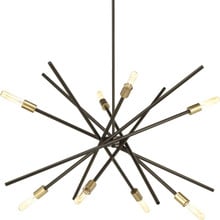 Astra Collection Eight-Light Antique Bronze Mid-Century Modern Chandelier Light - Dry Location Listed