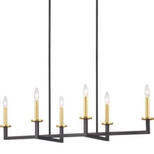 Blakely Collection Six-Light Graphite Modern Chandelier Light - Dry Location Listed