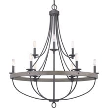 Gulliver Collection Nine-Light Graphite Coastal Chandelier Light - Dry Location Listed