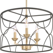 Landree Collection Three-Light Matte Black Luxe Chandelier Light - Dry Location Listed