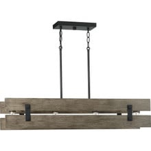 Hemsworth Collection Four-Light Textured Black Coastal Chandelier Light - Dry Location Listed
