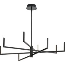 Pivot LED Collection Modern Textured Black Chandelier with Downlight - Damp Location Listed