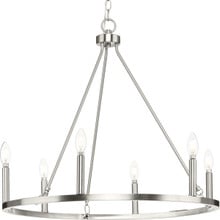 Gilliam Collection Six-Light Brushed Nickel New Traditional Chandelier - Dry Location Listed