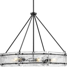 Rivera Collection Six-Light Matte Black Luxe Industrial Chandelier - Dry Location Listed