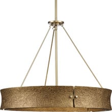 Lusail Collection 5-Light Soft Gold Luxe Industrial Chandelier - Dry Location Listed