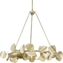 Laurel Collection Six-Light Gilded Silver Transitional Chandelier - Dry Location Listed