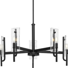 Rivera Collection 5-Light Matte Black Luxe Industrial Chandelier - Dry Location Listed