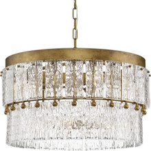 Chevall Collection Six-Light Gold Ombre Modern Organic Chandelier - Dry Location Listed