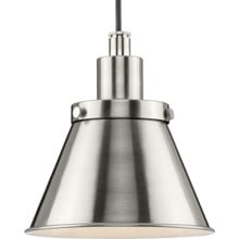 Hinton Collection One-Light Brushed Nickel Modern Farmhouse Pendant - Dry Location Listed - Model P500383-009